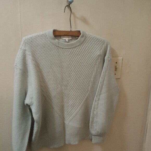 Ted Baker London Sz UK 0/US 2 pale mint green Wool blend patterned Sweater - Picture 6 of 7